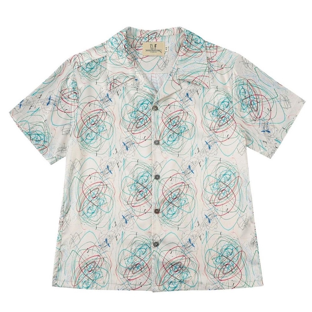 Fashion Brand Company Satin Unisex Button Shirt - Skip's Scribbles, Small NWOT